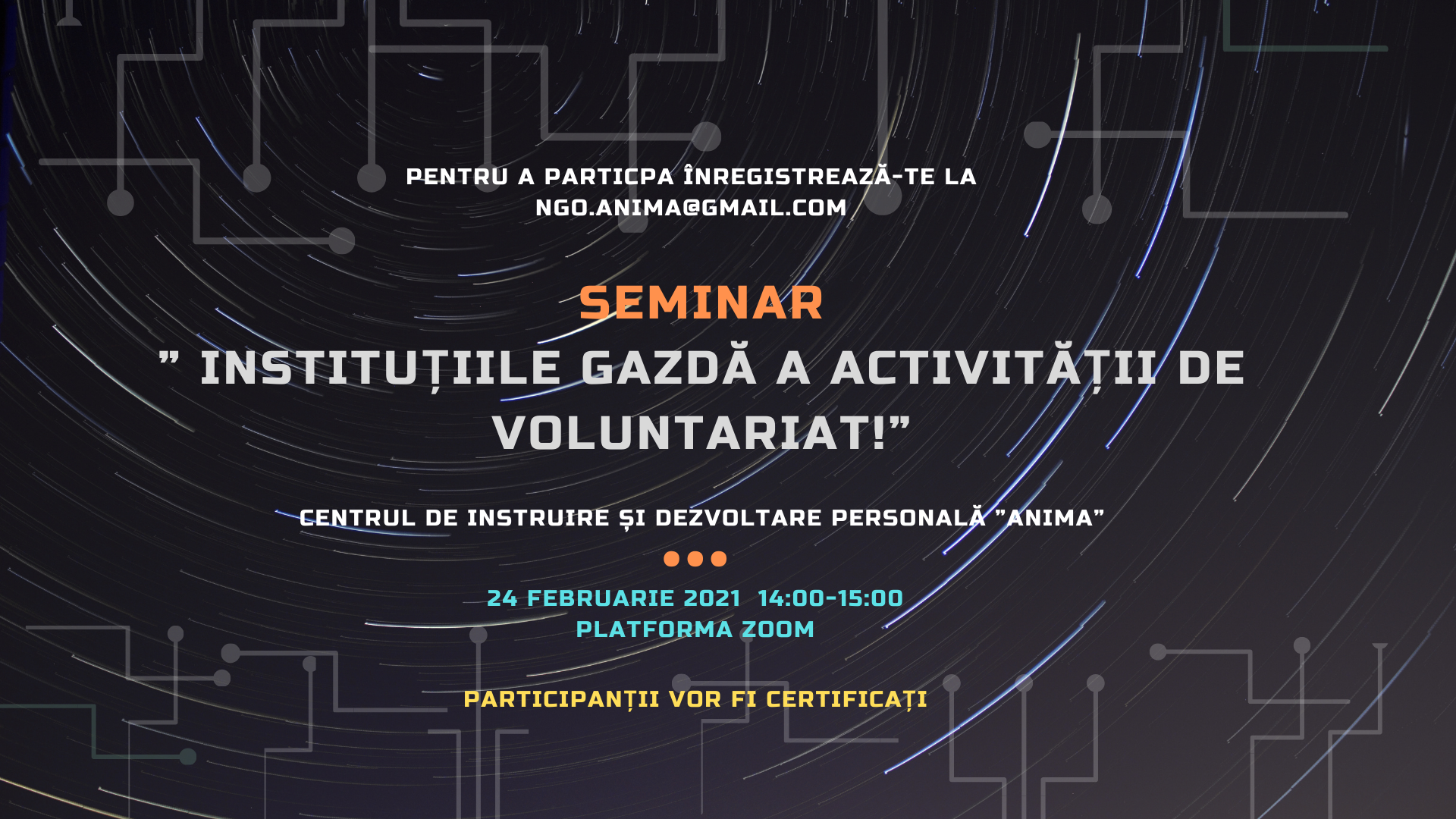 Oportunitate de participare #Seminar online ”Instituțiile Gazdă a activității de voluntariat”