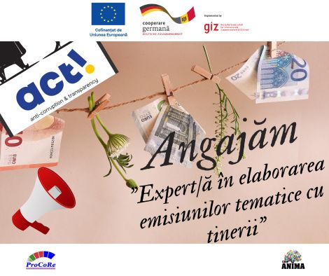 (Română) VINO ÎN ECHIPA NOASTRĂ, ANGAJĂM „EXPERT/Ă IN ELABORAREA EMISIUNILOR TEMATICE CU TINERI”