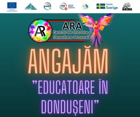 (Română) ANGAJĂM „EDUCATOARE IN DONDUSENI”